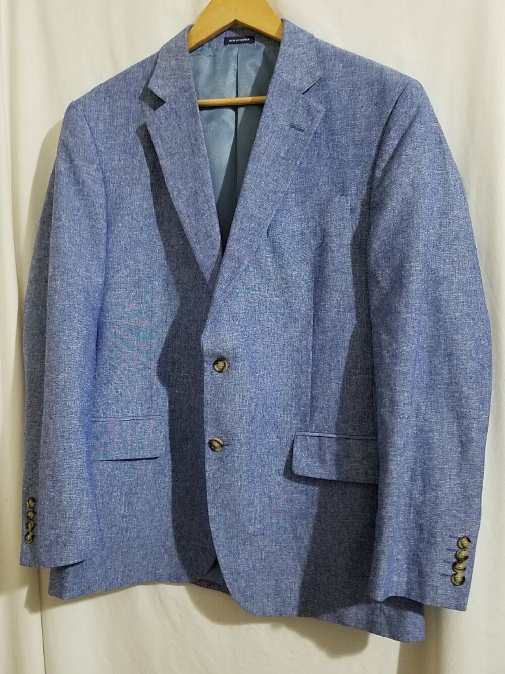 Tailored Culture Stafford Classic Fit Sport Coat 42R Light Blue Linen Blend
